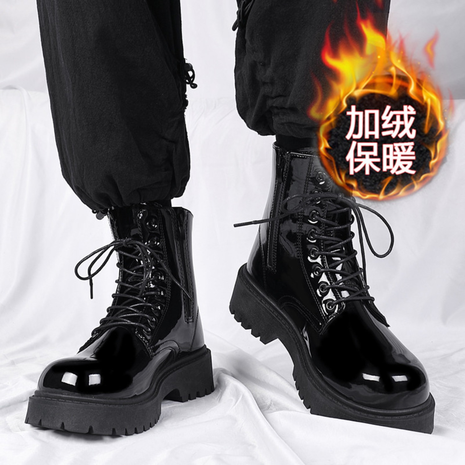 Crossfit Outdoor - Men's warm plush high-top boots winter