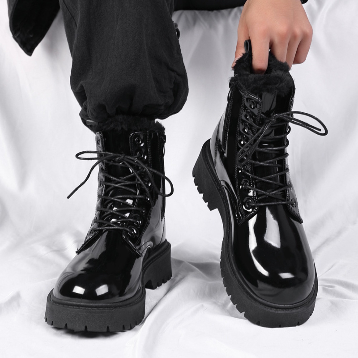 Men's warm plush high-top boot - Crossfit Outdoor ulasan dan harga