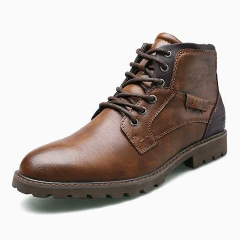 Leather Men Ankle Boots Plus S - Crossfit Outdoor ulasan dan harga