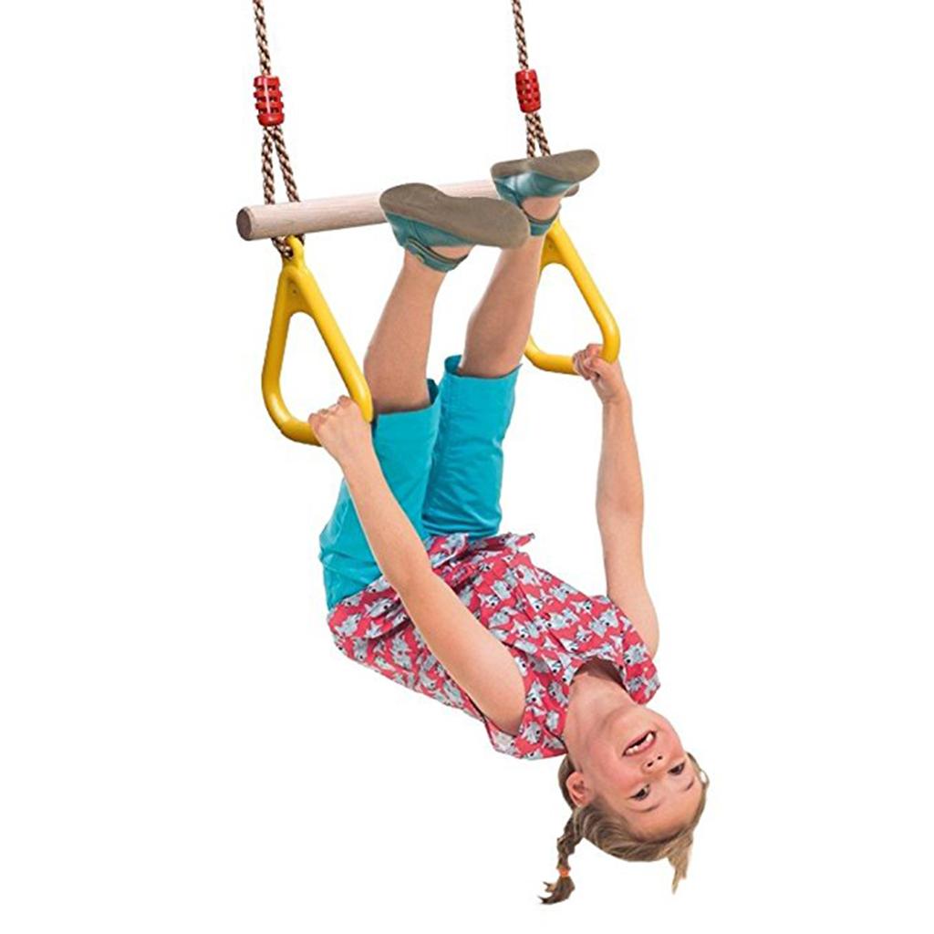 Indoor Outdoor Fun Swing Sets  - Gymnastic Ring Wood ulasan dan harga