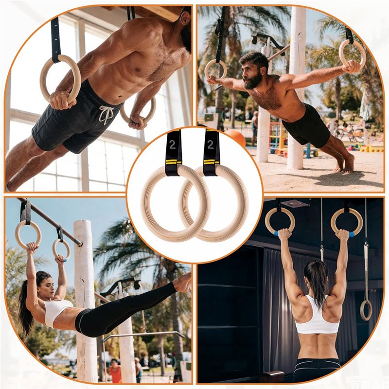 1.25 Inch Gym Rings Numbered S - Gymnastic Ring Wood ulasan dan harga